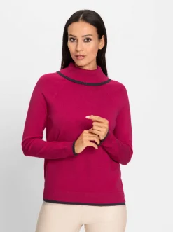 Pullover|heine Feinstrickpullover pink-anthrazit