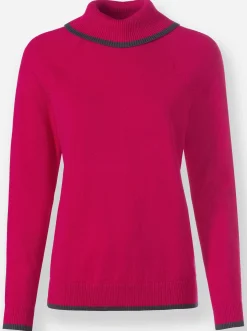 Pullover|heine Feinstrickpullover pink-anthrazit