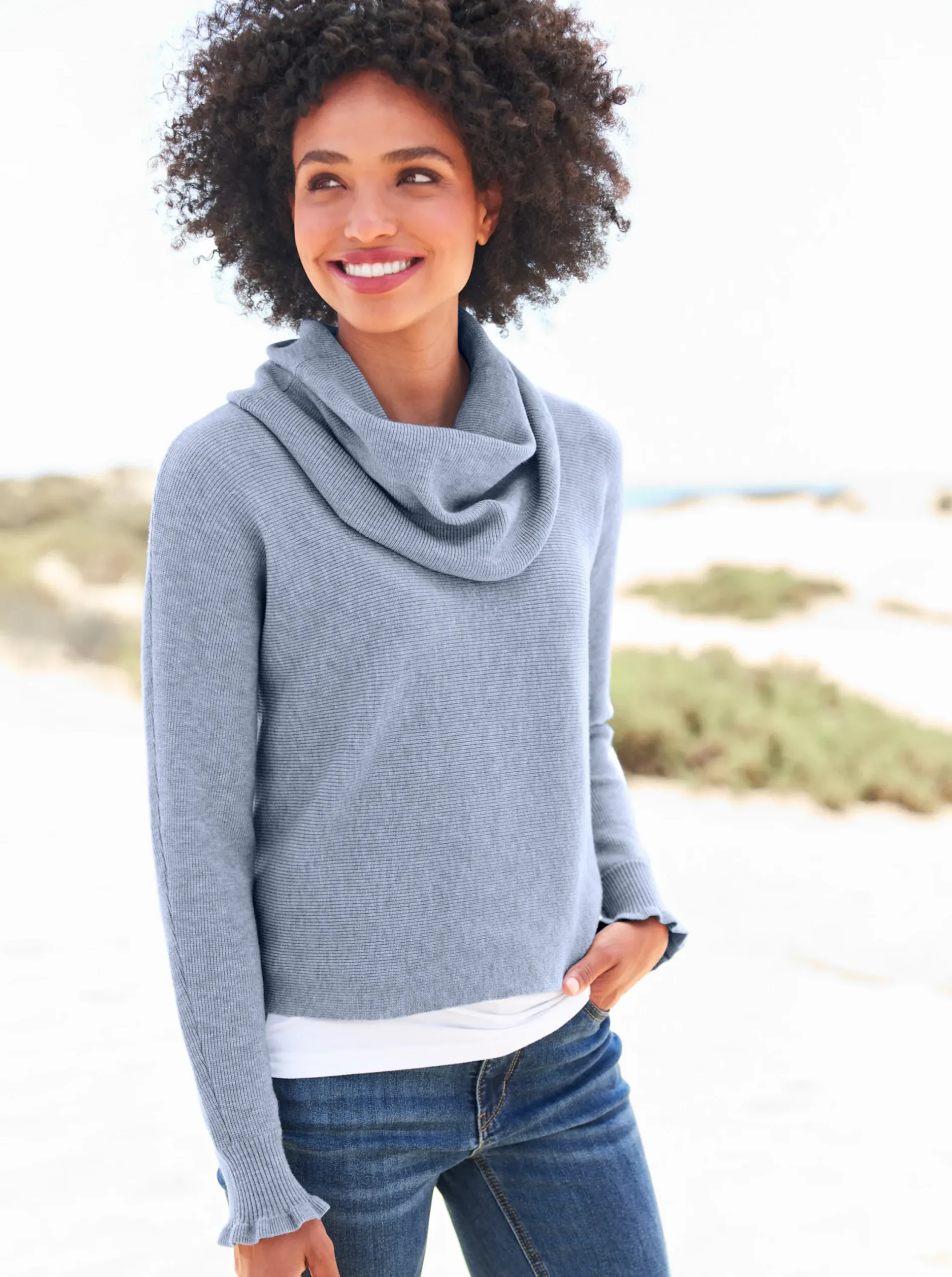 Pullover|heine Feinstrickpullover bleu-meliert