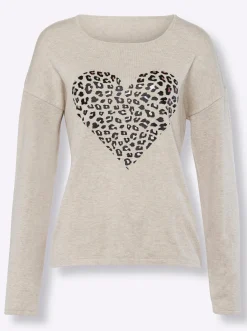 Pullover|heine Feinstrickpullover aus Melangegarn sand-meliert