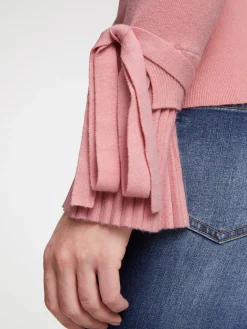Pullover|heine Feinstrickpullover mit Ärmelabschlüssen in Plissee-Optik rosé