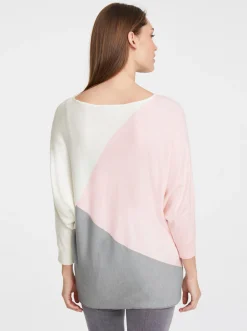 Pullover|heine Fledermauspullover in Feinstrick-Qualität graumeliert-rose