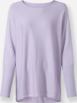 Pullover|heine Fledermauspullover mit asymmetrischem Saum flieder