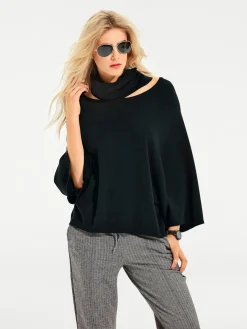 Pullover|heine Fledermauspullover mit Loop-Schal schwarz