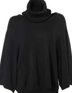 Pullover|heine Fledermauspullover mit Loop-Schal schwarz