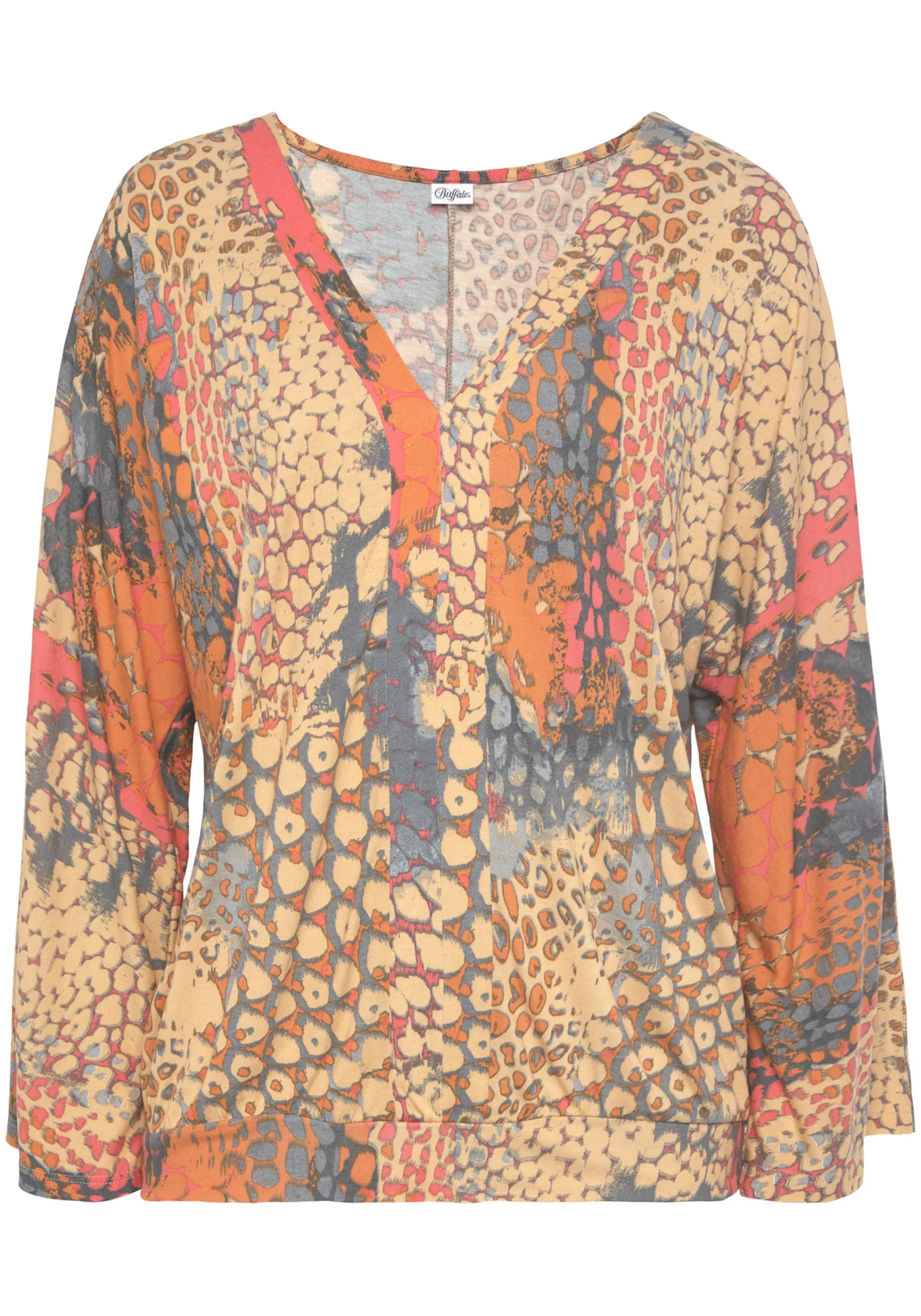 Blusen|Shirts|Buffalo Fledermausshirt animalbedruckt