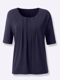 Strandmode|Shirts|heine Fledermausshirt mit Rundhals-Ausschnitt marine