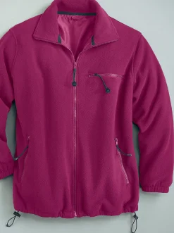 Jacken| Fleecejacke mit elastischen Ärmelbündchen fuchsia