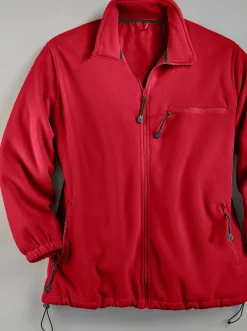 Jacken| Fleecejacke mit elastischen Ärmelbündchen rot