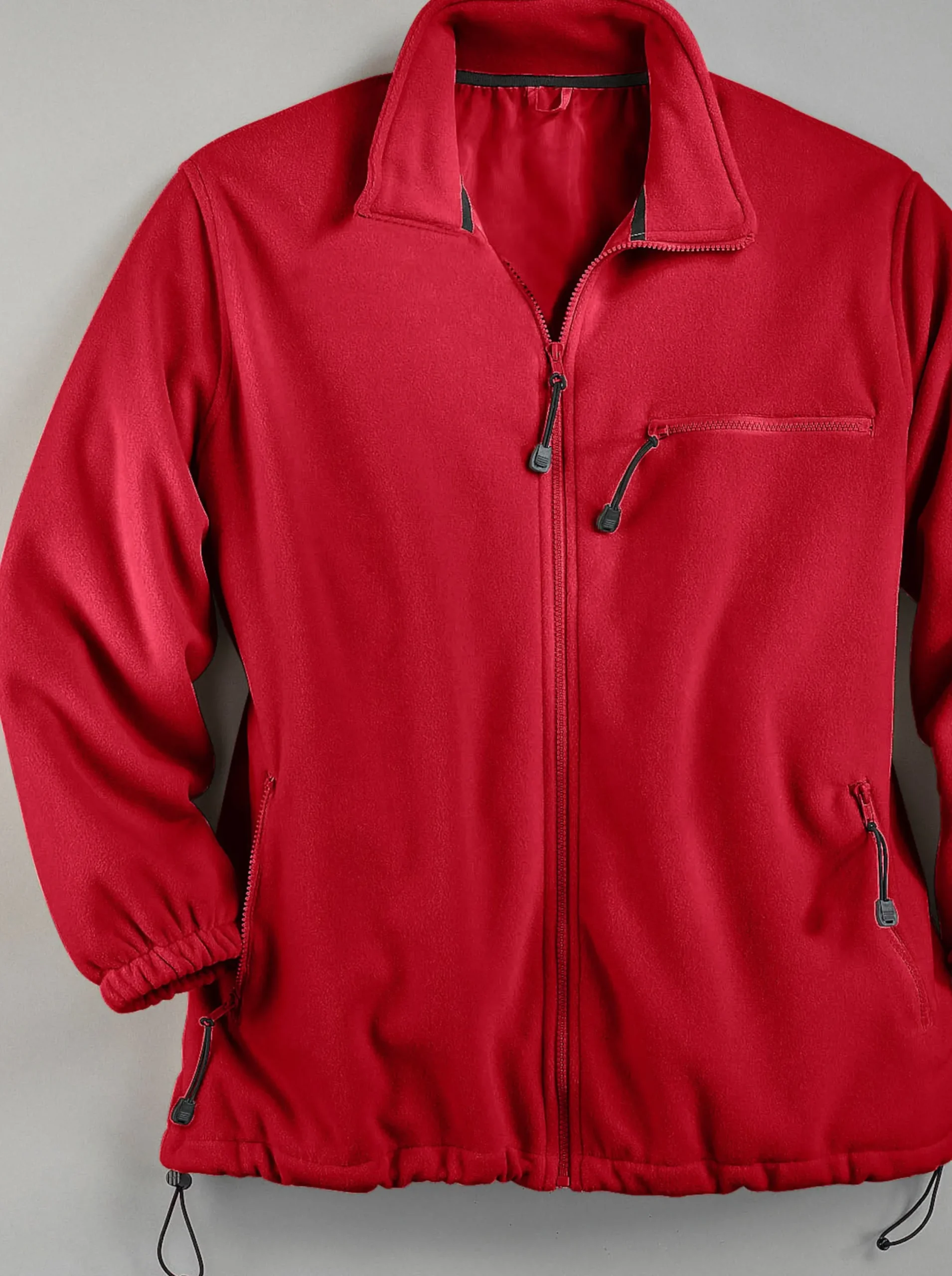Jacken| Fleecejacke mit elastischen Ärmelbündchen rot