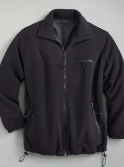 Jacken| Fleecejacke mit elastischen Ärmelbündchen schwarz