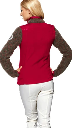 Homewear|Homewear|heine Fleecejacke mit gestrickten Ärmeln rot