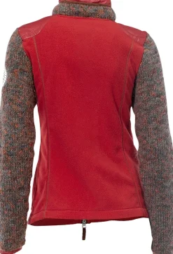 Homewear|Homewear|heine Fleecejacke mit gestrickten Ärmeln rot
