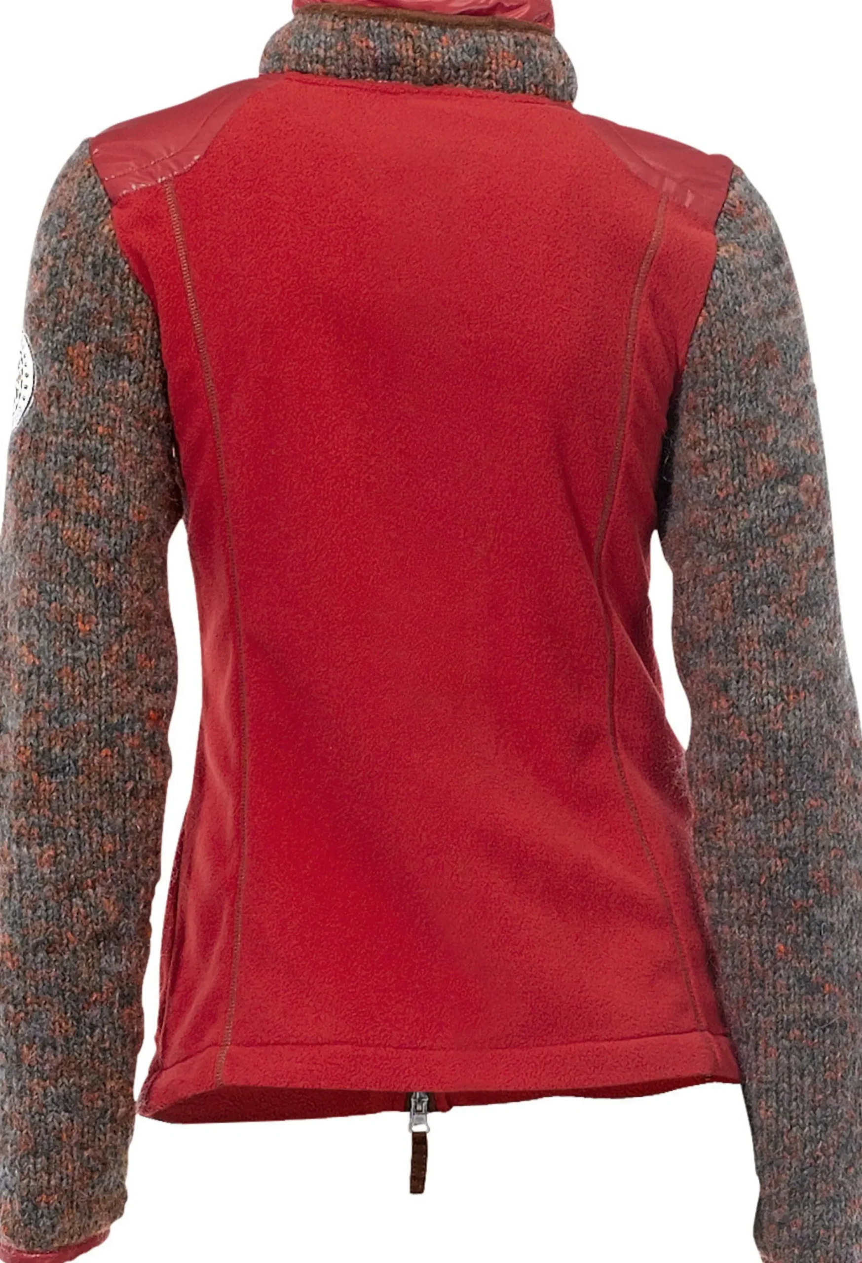 Homewear|Homewear|heine Fleecejacke mit gestrickten Ärmeln rot