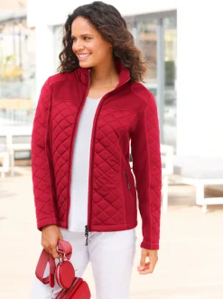 Jacken| Fleecejacke mit Reißverschluss-Taschen rot