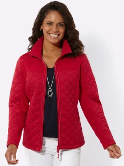 Jacken| Fleecejacke mit Reißverschluss-Taschen rot