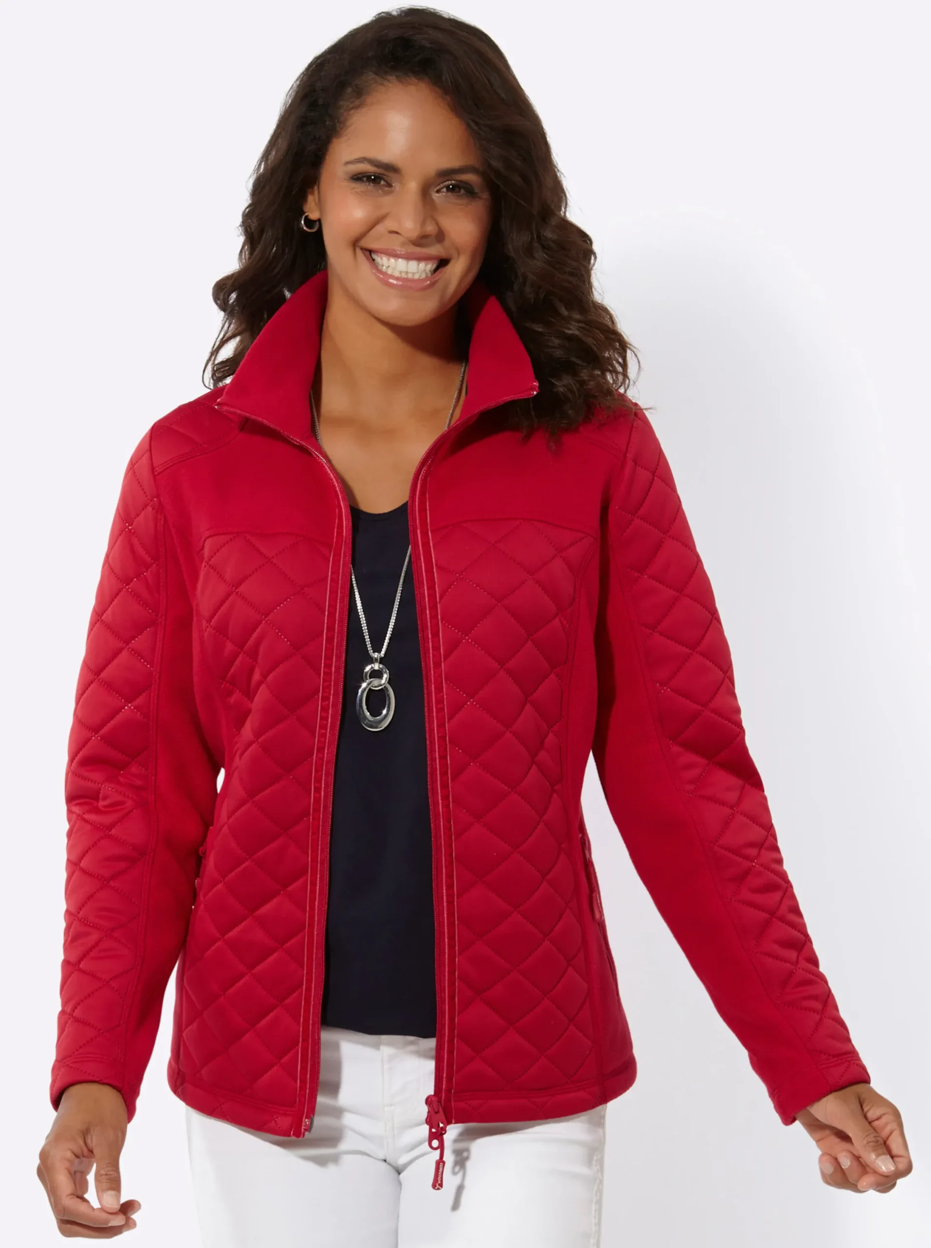 Jacken| Fleecejacke mit Reißverschluss-Taschen rot