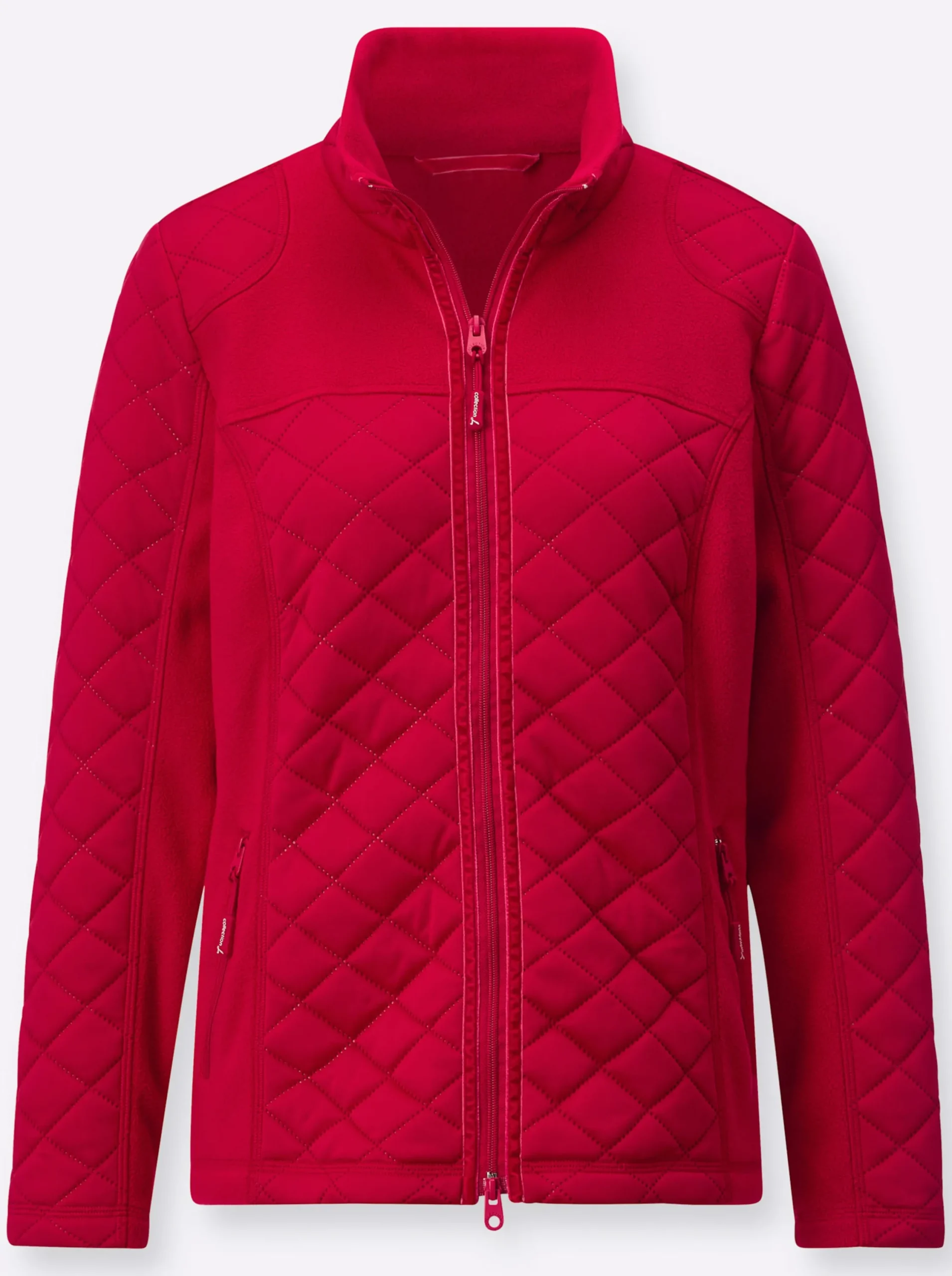 Jacken| Fleecejacke mit Reißverschluss-Taschen rot