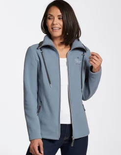 Jacken| Fleecejacke mit schrägen Reißverschluss-Taschen bleu