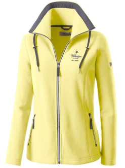 Jacken| Fleecejacke mit schrägen Reißverschluss-Taschen zitrone