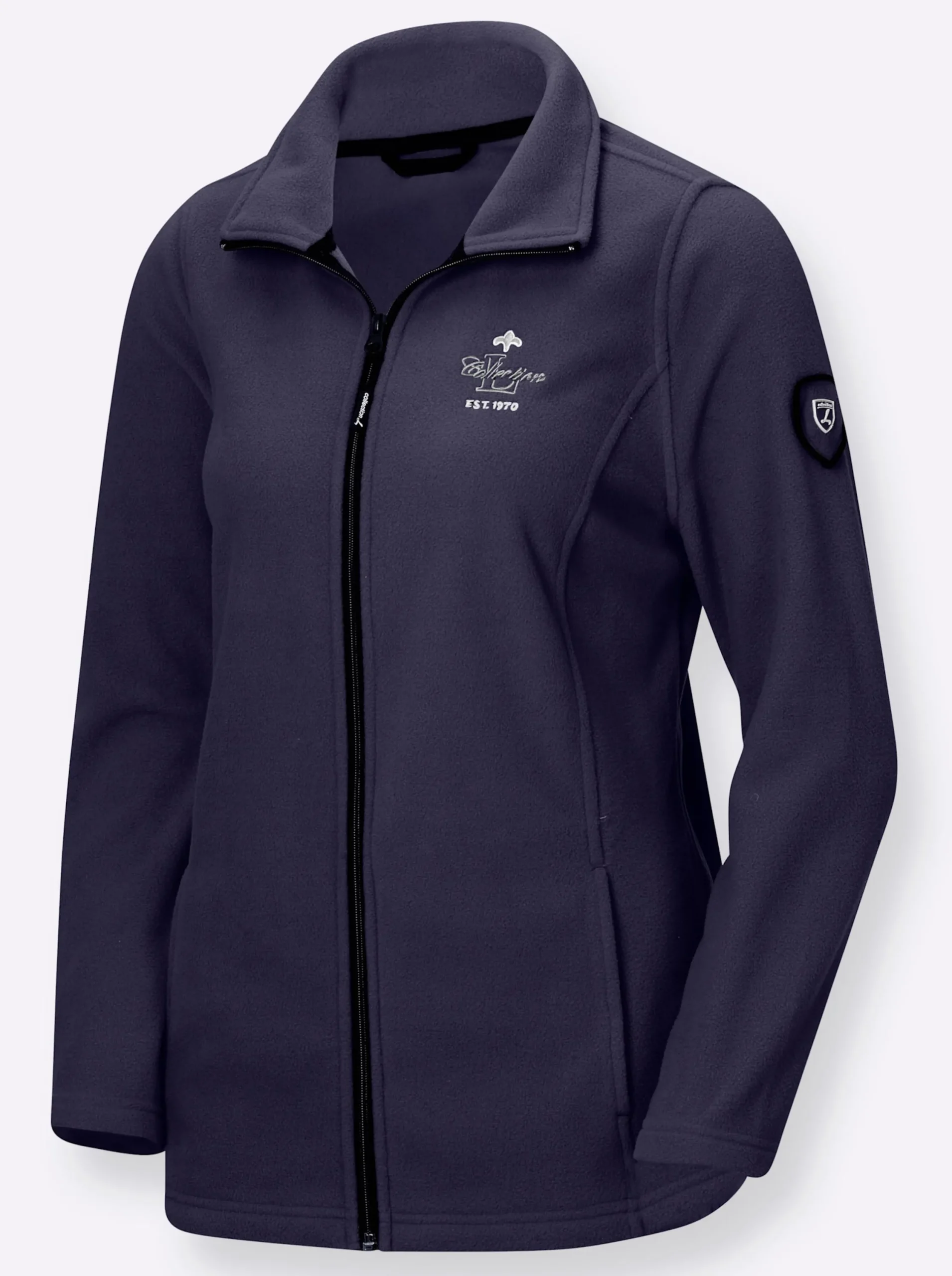 Jacken| Fleecejacke mit Stehkragen marine