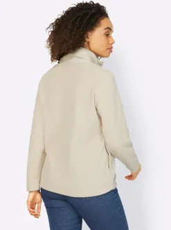 Jacken|heine Fleecejacke mit Stepp-Besatz vorne sand
