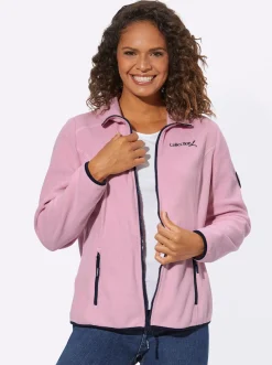 Jacken| Fleecejacke mit Stickerei rosé