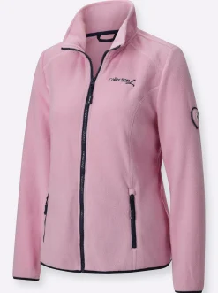 Jacken| Fleecejacke mit Stickerei rosé