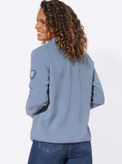 Jacken| Fleecejacke mit Stickerei bleu