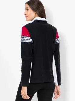 Jacken| Fleecejacke mit Stretch-Einsätzen schwarz