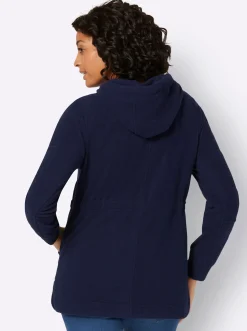 Jacken| Fleecejacke mit Tunnelzug in der Taille marine