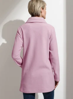 Jacken| Fleecejacke mit 2-Wege-Reißverschluss rosé