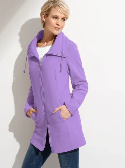 Jacken| Fleecejacke mit 2-Wege-Reißverschluss flieder