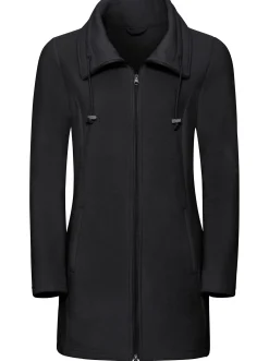 Jacken| Fleecejacke mit 2-Wege-Reißverschluss schwarz