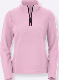 Shirts| Fleeceshirt mit Antipilling-Ausrüstung altrosé