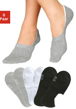 Strümpfe & Socken|H.I.S Füßlinge 2xschwarz,2xweiss,2xgrau-melange