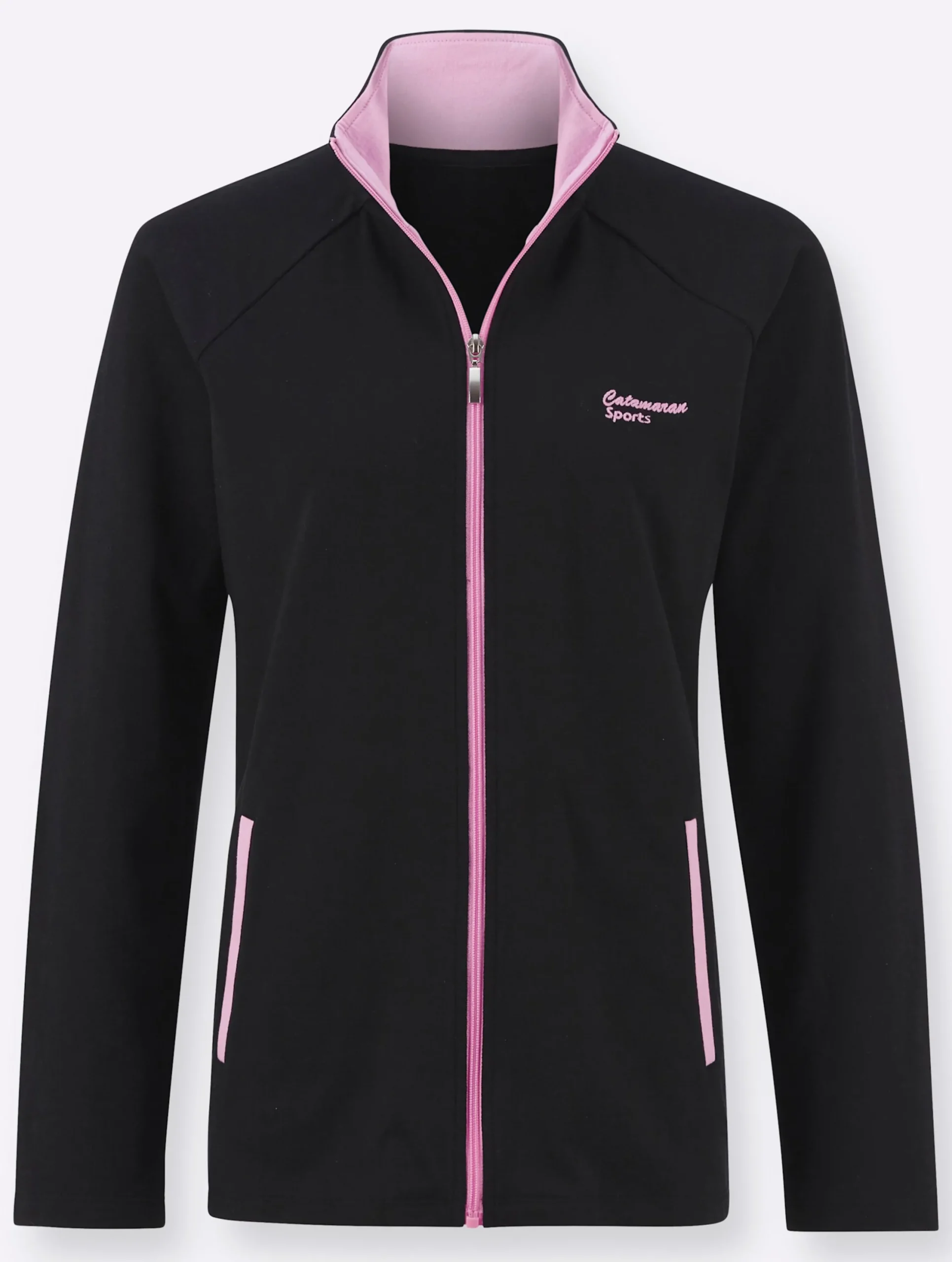 Homewear|Homewear|Catamaran Sports Freizeitanzug mit Kontrast-Details schwarz-orchidee