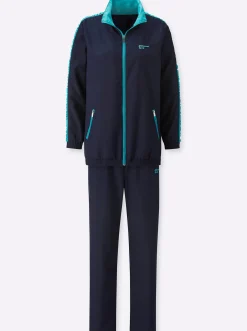 Homewear|Catamaran Sports Freizeitanzug mit Raffung am Ärmel marine-türkis