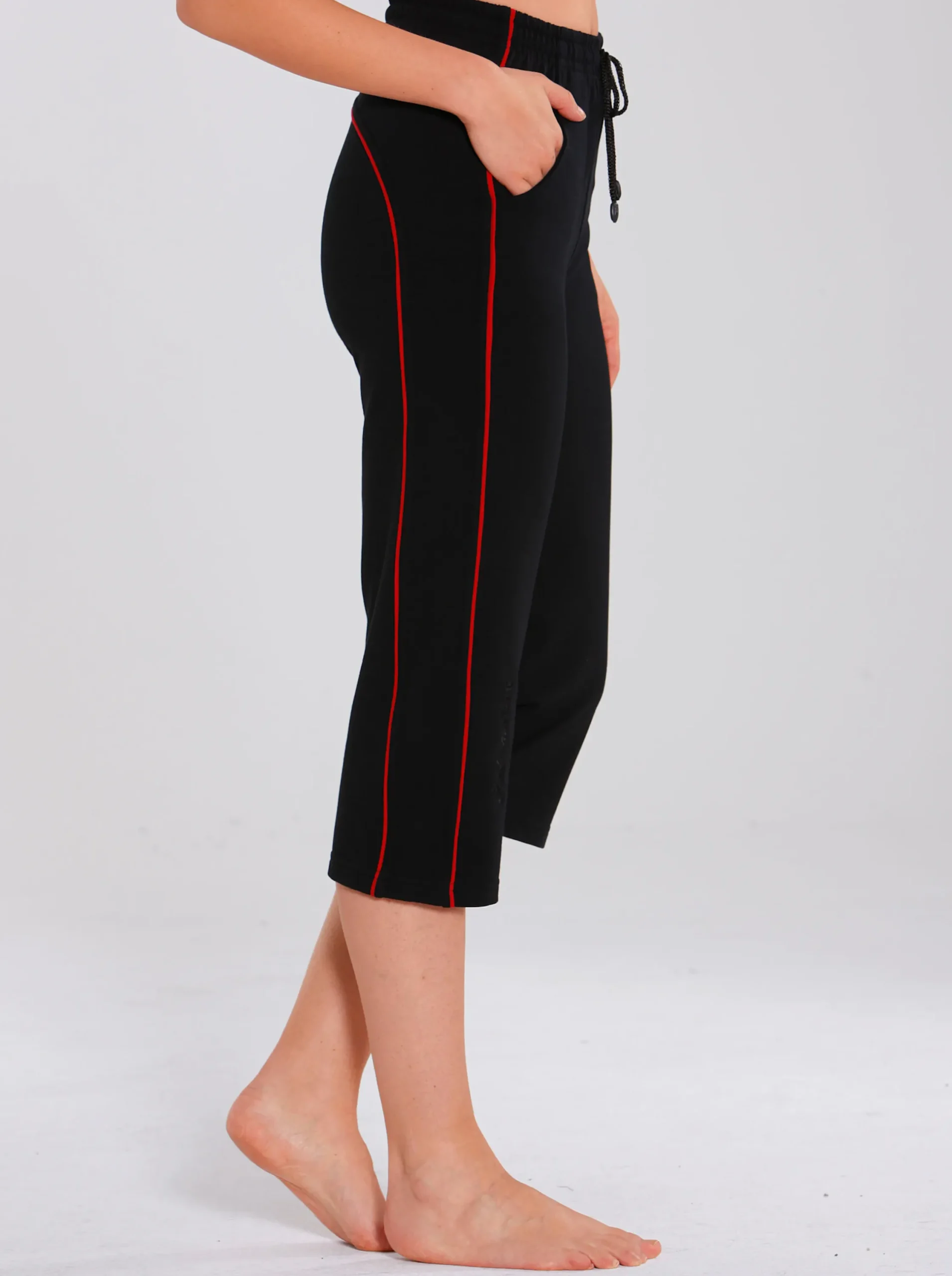 Hosen|Catamaran Sports Freizeithose in 3/4-Länge schwarz-rot