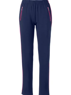 Homewear|Hosen| Freizeithose mit 2 Reißverschluss-Taschen marine-fuchsia