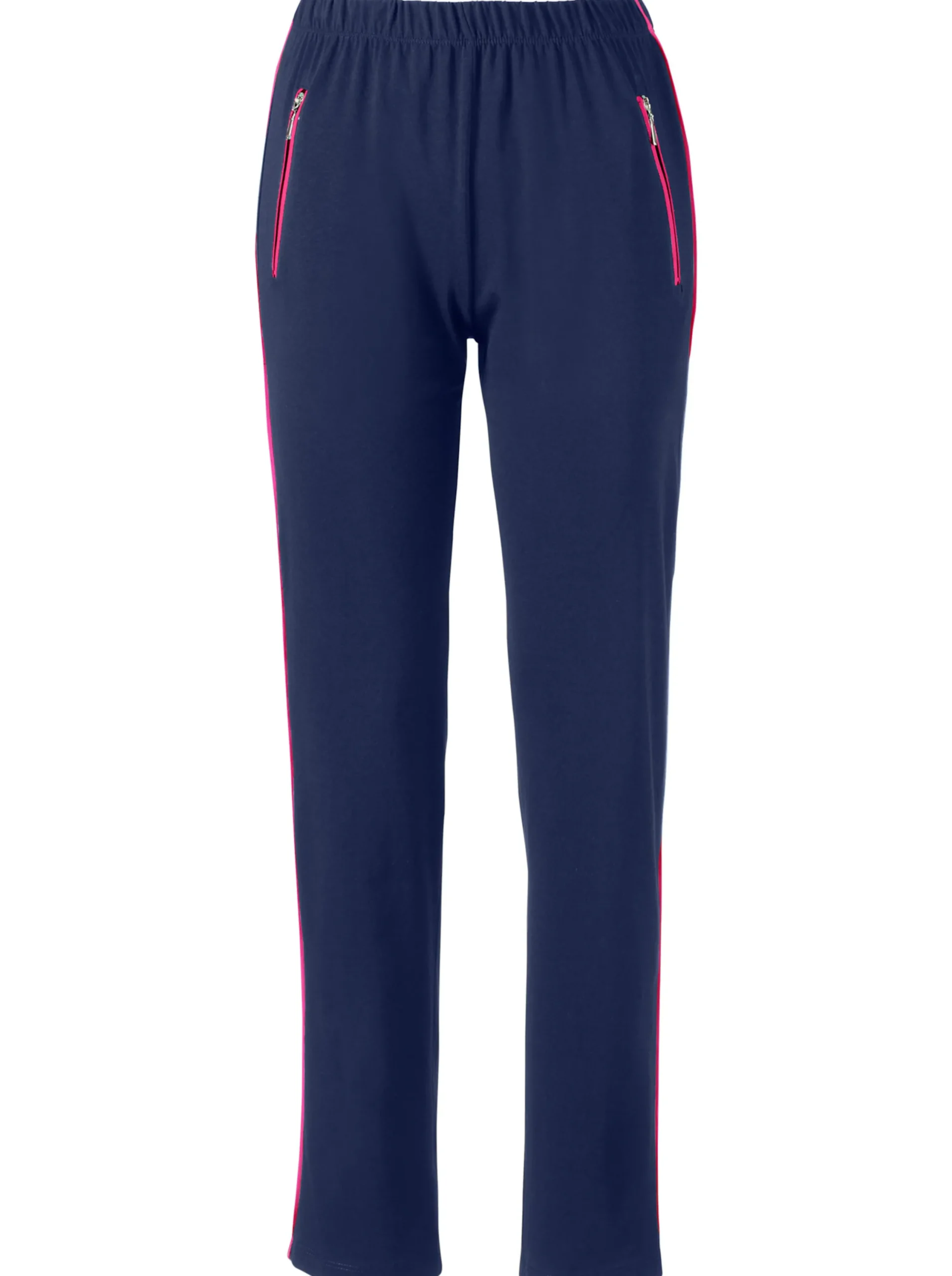 Homewear|Hosen| Freizeithose mit 2 Reißverschluss-Taschen marine-fuchsia