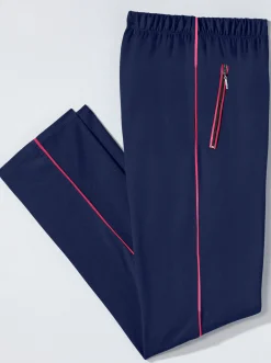 Homewear|Hosen| Freizeithose mit 2 Reißverschluss-Taschen marine-fuchsia
