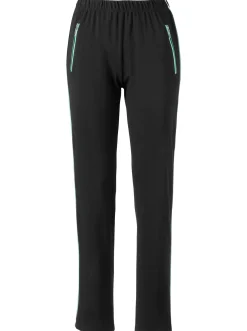 Homewear|Homewear| Freizeithose mit 2 Reißverschluss-Taschen schwarz-mint