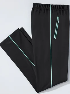 Homewear|Homewear| Freizeithose mit 2 Reißverschluss-Taschen schwarz-mint