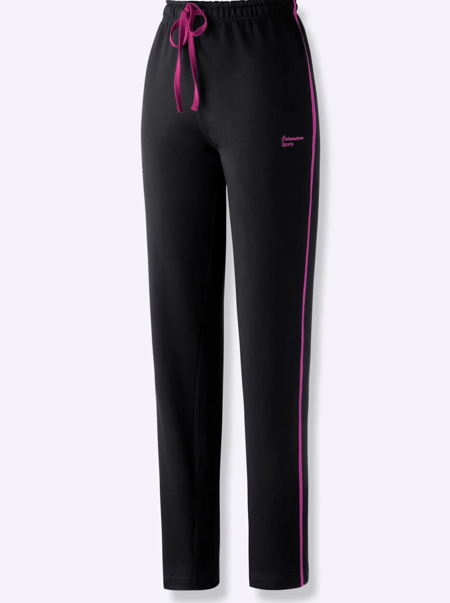 Hosen|Catamaran Sports Freizeithose mit angerauter Innenseite schwarz-pink