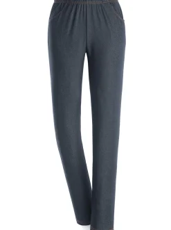 Homewear|Homewear| Freizeithose mit Kontrastnähten jeansblau