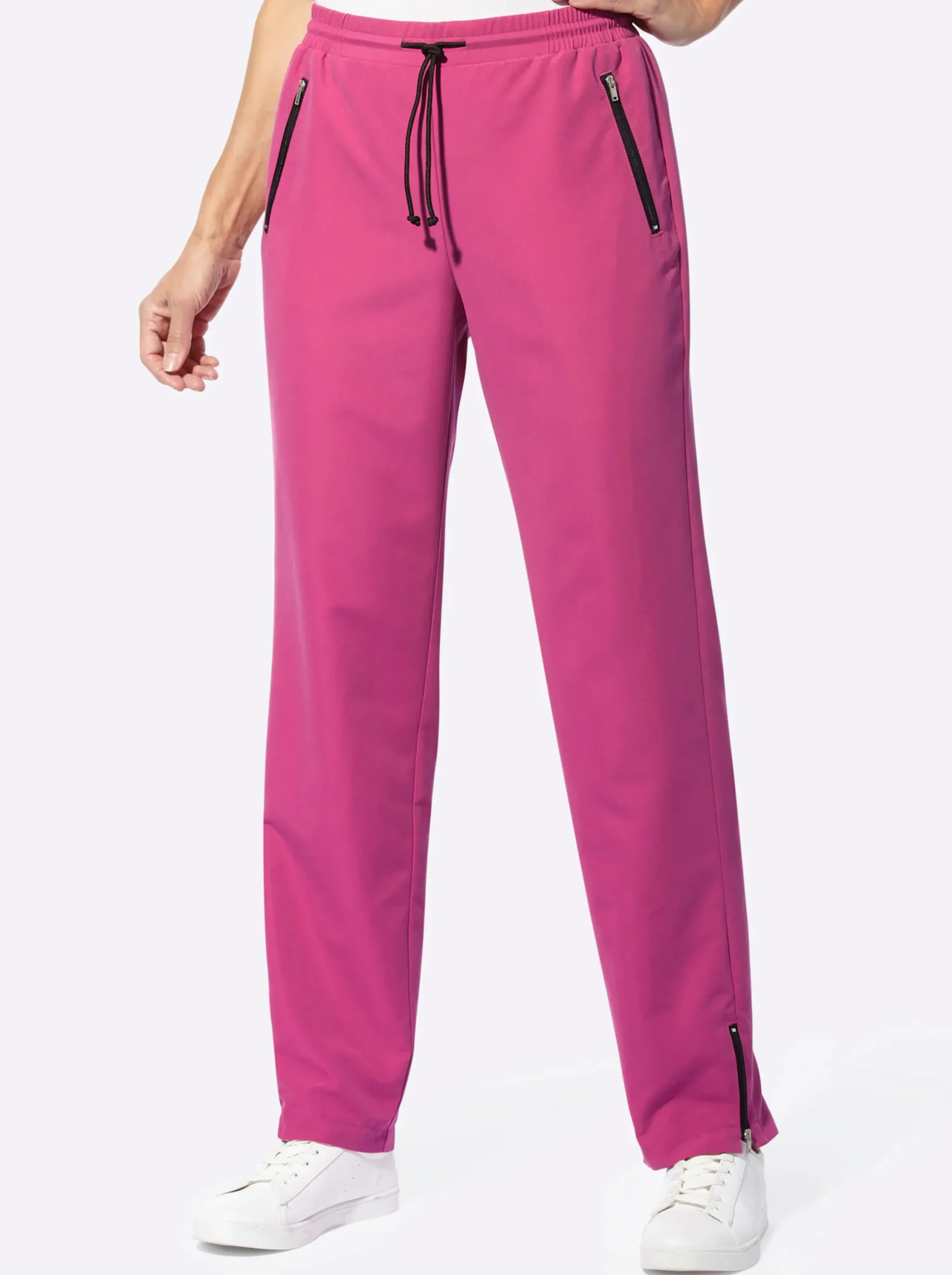 Homewear| Freizeithose mit kontrastfarbigen Akzenten fuchsia