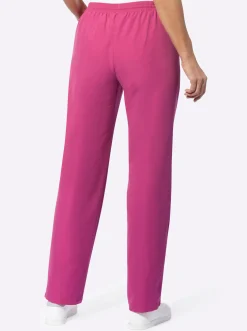 Homewear| Freizeithose mit kontrastfarbigen Akzenten fuchsia