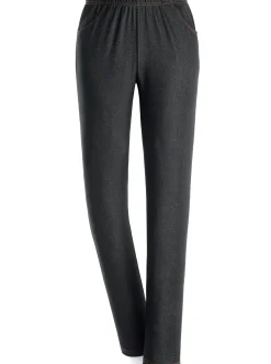 Homewear|Homewear| Freizeithose mit Kontrastnähten black-denim
