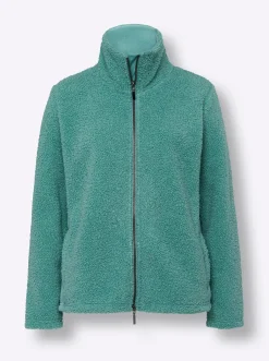 Jacken|heine Freizeitjacke aus Teddy-Fleece salbei